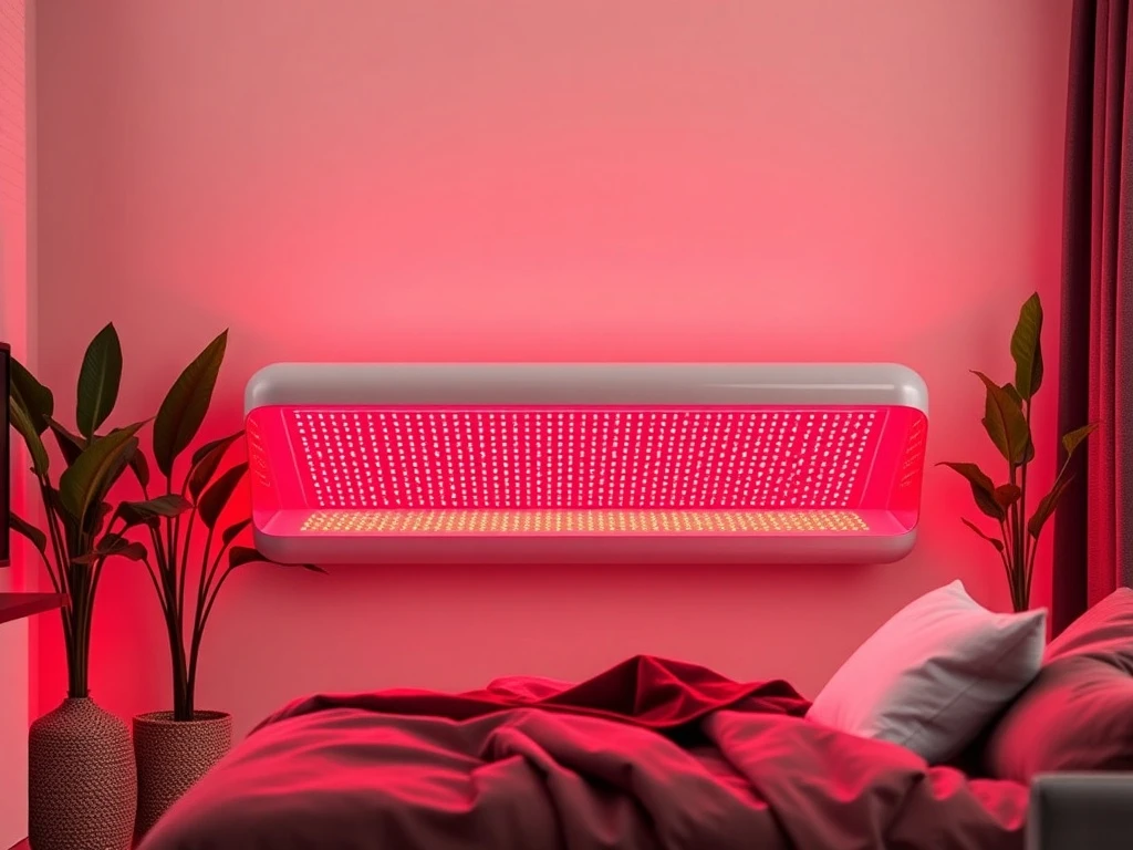 Modern red light therapy panel for home wellness treatment and recovery