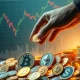 A visual representation of significant institutional capital flowing into a Bitcoin ETF and Ethereum ETF, illustrating a strategic 'buy the dip' moment in the cryptocurrency market.