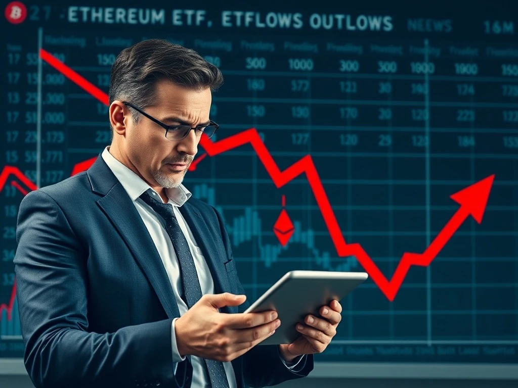Bitcoin ETF massive outflows showing dramatic financial decline and investor panic