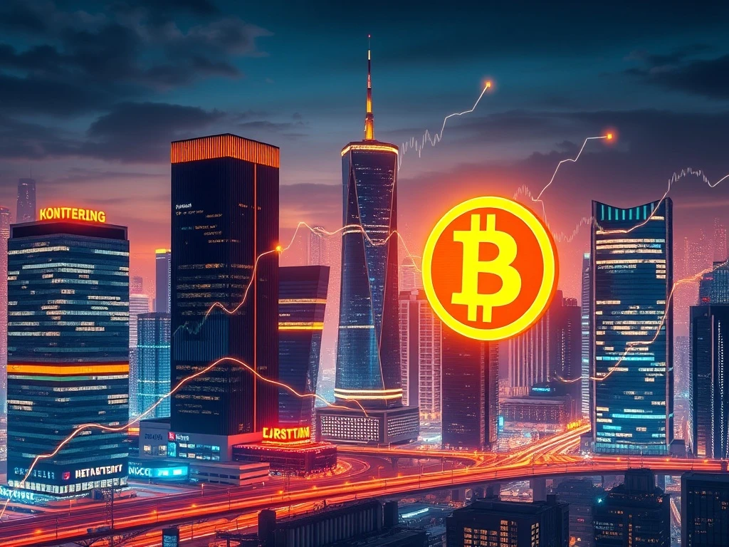A visual representation of significant Bitcoin institutional volume flowing into the market, signaling potential BTC price gains.