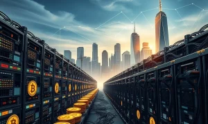 Bitcoin miners navigating tariff challenges while the broader blockchain industry seeks Wall Street adoption.