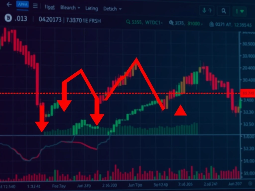 Bitcoin price analysis showing critical support and resistance levels with bearish market indicators