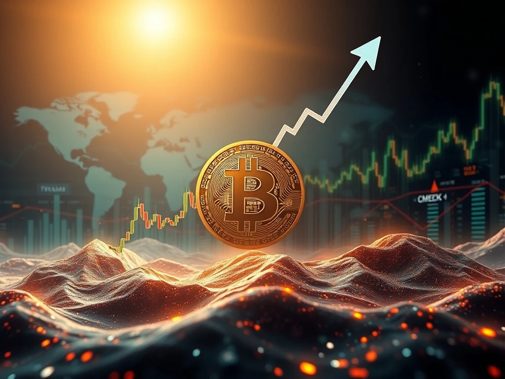 A visual representation of Bitcoin price movements and a looming CME gap, illustrating market dynamics for Bitcoin price.