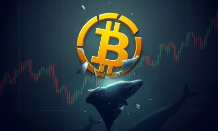 Bitcoin price decline analysis showing cryptocurrency market volatility and whale impact
