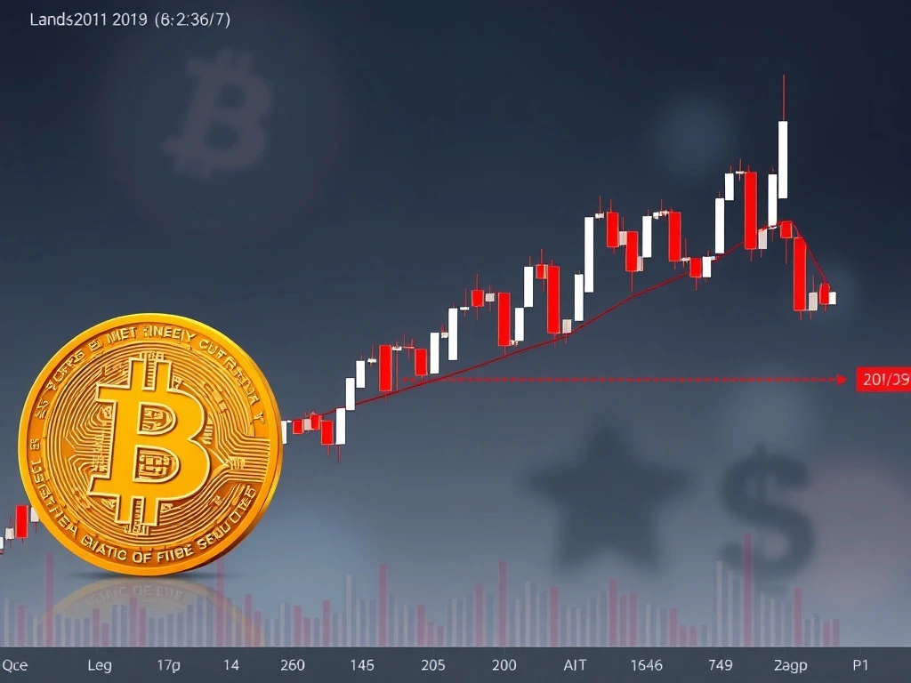 A Bitcoin price chart displays a bearish 'ugly daily candle,' indicating a potential downward trend for Bitcoin.