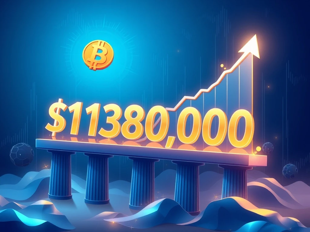 Bitcoin price prediction showing upward trajectory to $120K with institutional support pillars