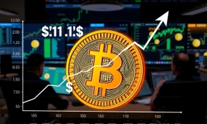 Bitcoin price prediction chart showing growth to $1.3 million with institutional investment analysis