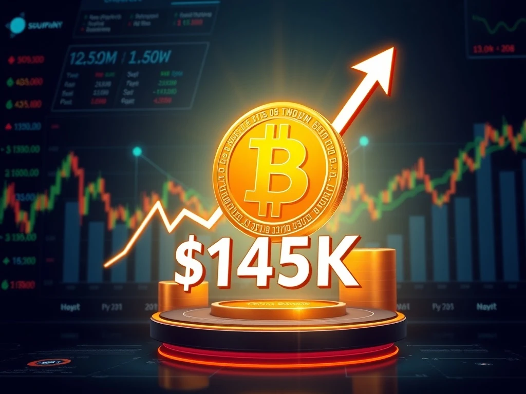 Bitcoin price predictions showing bullish market trend with $145K target analysis
