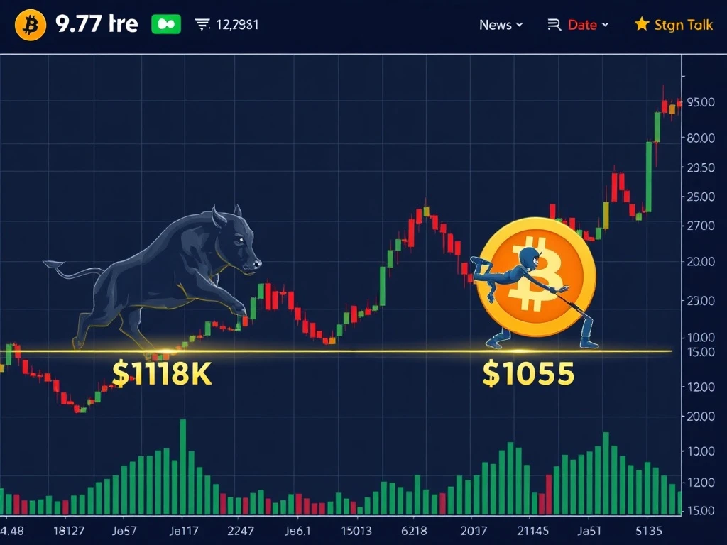 Bitcoin price analysis showing critical support and resistance levels with market indicators