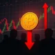 Dramatic Bitcoin sentiment chart showing extreme bearish market indicators during price correction
