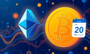 Bitcoin Swift token growth alongside Ethereum ETF market momentum visualization
