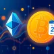 Bitcoin Swift token growth alongside Ethereum ETF market momentum visualization
