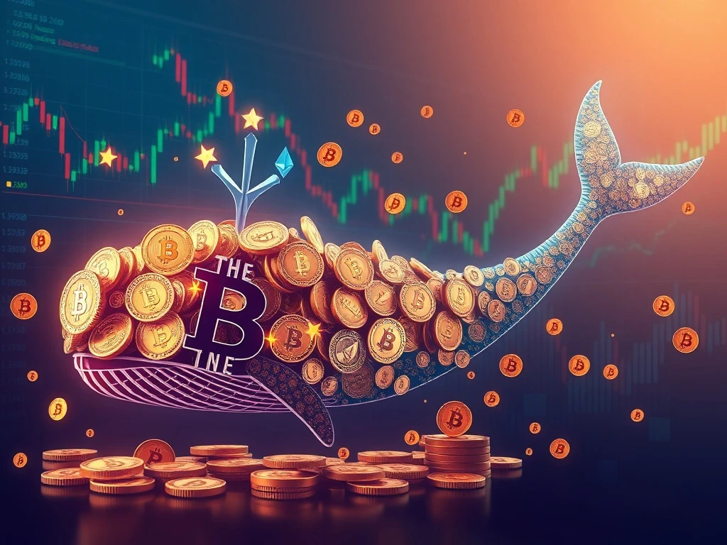 Bitcoin whale transferring massive cryptocurrency assets between digital wallets