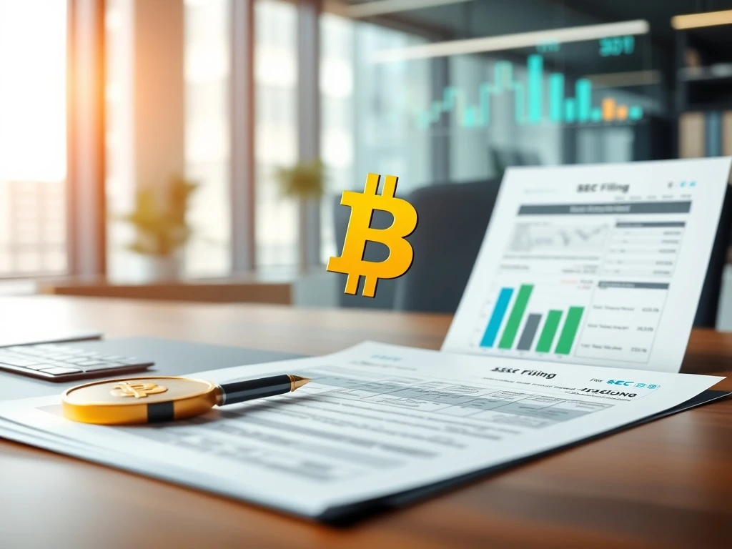 BNB staking ETF filing document with cryptocurrency investment graphics and yield percentages