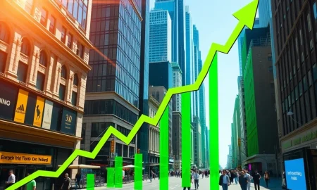 An upward trending financial graph representing the Bullish stock rally and an active summer IPO market.