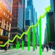 An upward trending financial graph representing the Bullish stock rally and an active summer IPO market.