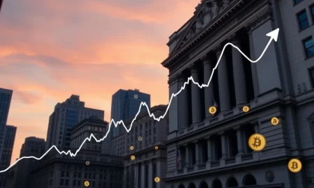 A dynamic chart showing the remarkable 218% surge of Bullish stock on its NYSE debut, signaling strong institutional interest in crypto.
