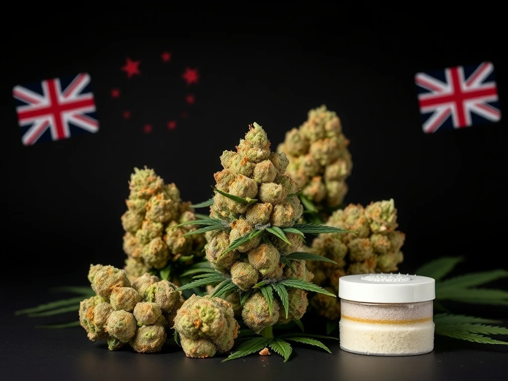 Authentic Cali weed UK varieties displayed with quality packaging and certification marks