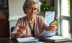 Senior woman strategically planning how to cancel credit cards while maintaining excellent credit score