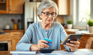 Senior woman strategically planning how to cancel credit cards without credit score damage