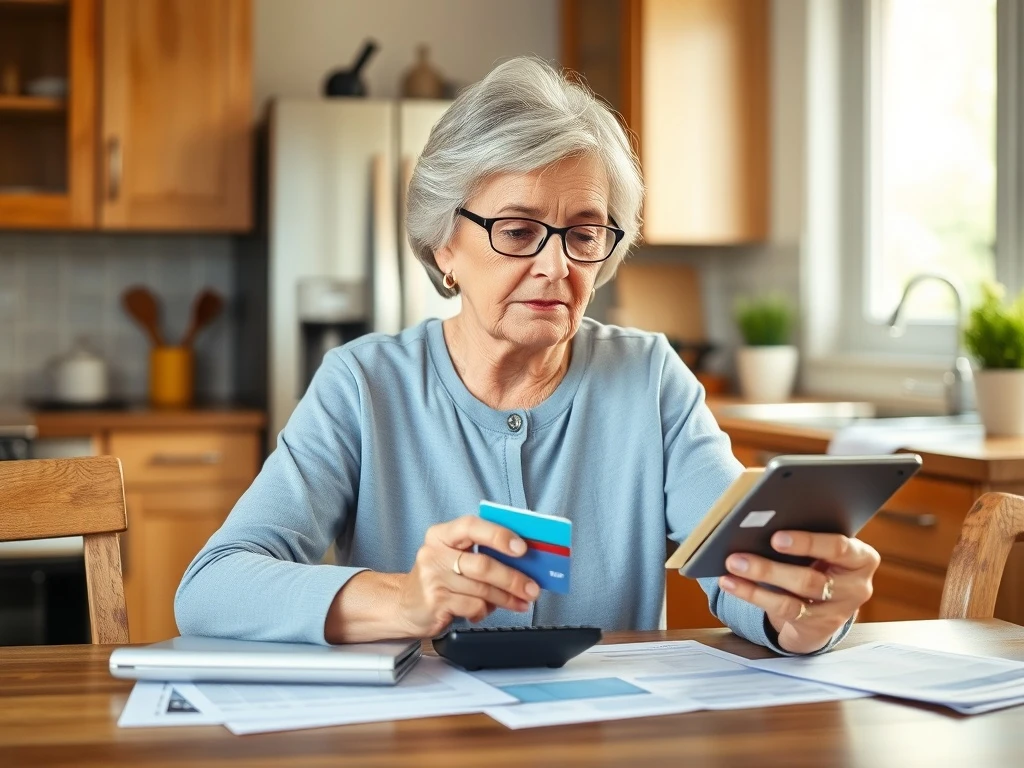 Senior woman strategically planning how to cancel credit cards without credit score damage