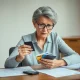 Senior woman protecting credit score while managing multiple credit cards responsibly