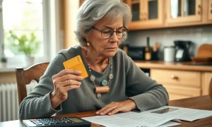 Senior woman strategically planning how to cancel credit cards without credit score damage