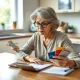 Senior woman strategically planning how to cancel credit cards without credit score damage