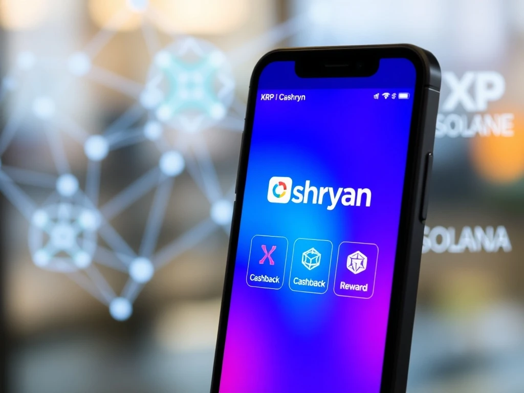 Cashryn app interface showing real-world rewards and cashback, symbolizing its potential to redefine Web3 utility against XRP and Solana.
