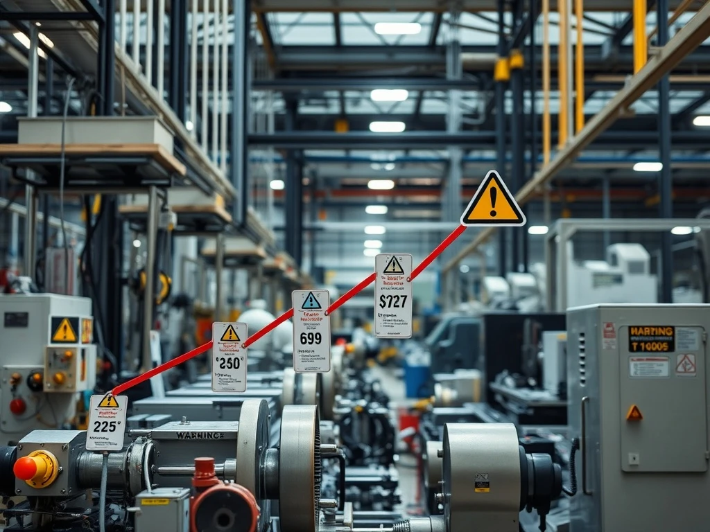 Industrial equipment showing rising tariff costs impact on manufacturing prices