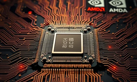 Depicts China's determined pursuit of **China chip independence**, showcasing advanced semiconductor technology and national self-reliance in the global tech landscape.