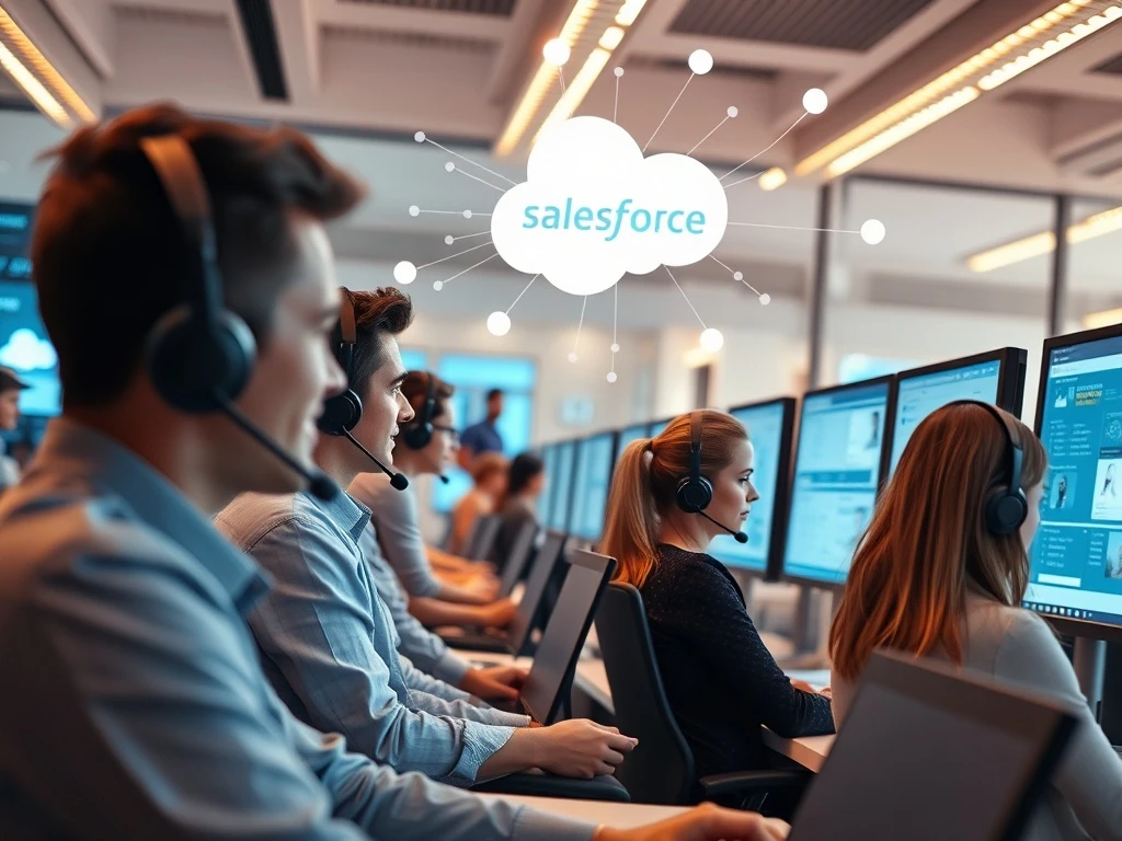 Visualizing the seamless data flow and enhanced communication enabled by Cisco Salesforce Integration for superior customer service.