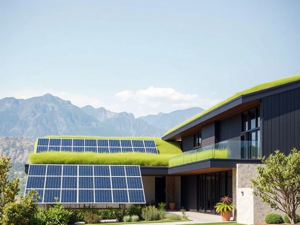 Modern climate-smart home design with sustainable features and energy-efficient architecture