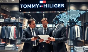 Tommy Hilfiger clothing industry executives analyzing 2025 growth strategy amid tariff challenges