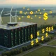 Visualizing secure **cloud mining** operations powered by renewable energy and AI, generating stable daily USD returns.