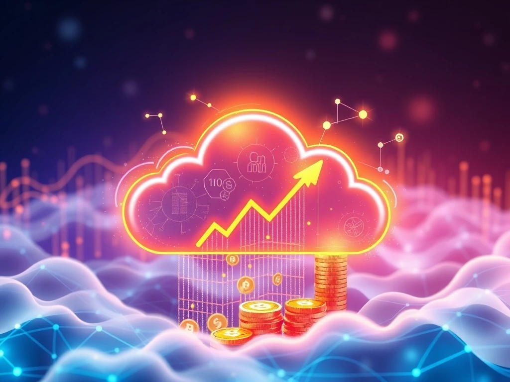 A visual representation of cloud mining transforming digital assets into unprecedented wealth growth.