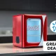 A red Coca-Cola mini fridge with Bluetooth speaker, highlighting the amazing Walmart deal.