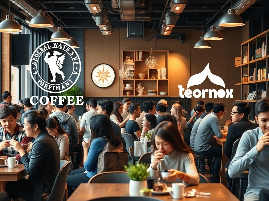 Two distinct coffee brands, one established and one emerging, symbolizing the intensifying Coffee Market Competition.