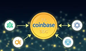 Coinbase USDC flowing into DeFi protocols, symbolizing the boost in liquidity from Coinbase's revived stablecoin fund.