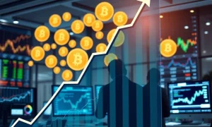 CoinShares AUM growth chart showing quarterly performance and cryptocurrency investment expansion