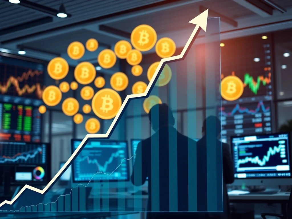 CoinShares AUM growth chart showing quarterly performance and cryptocurrency investment expansion