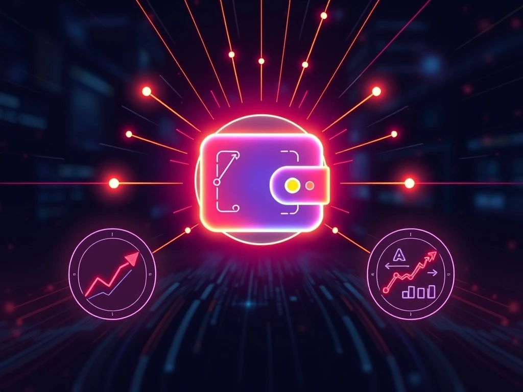 A digital wallet icon representing Cold Wallet, surrounded by crypto charts indicating market stability and breakout potential, symbolizing its rapid user growth and strong market position.