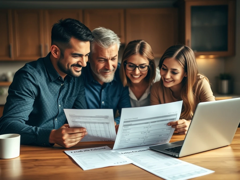 Parents discussing college funding retirement planning with their student at kitchen table