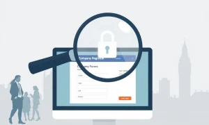 A digital illustration depicting the process of Companies House identity verification, highlighting increased security and transparency in UK business. It shows a secure online portal and a lock icon.