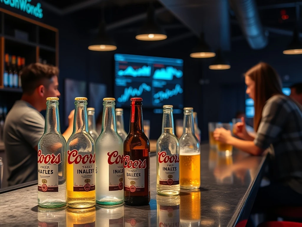 Coors beer facing alcohol sales decline with empty bottles and declining market charts