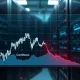 Chart showing a dip in CoreWeave stock performance following mixed earnings, reflecting investor disappointment in AI sector.