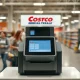 A streamlined Costco self-checkout station, representing the efficient solution to a common Costco member problem and improved shopping experience.