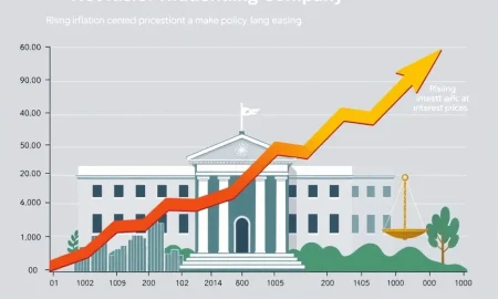 A graph showing rising CPI inflation with a hand pointing towards a potential Federal Reserve interest rate cut, illustrating economic policy.