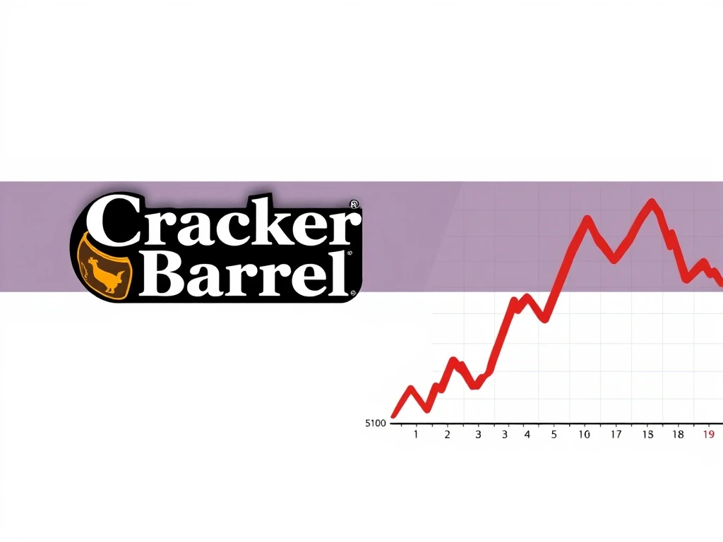 Cracker Barrel stock performance chart showing sharp decline after logo controversy