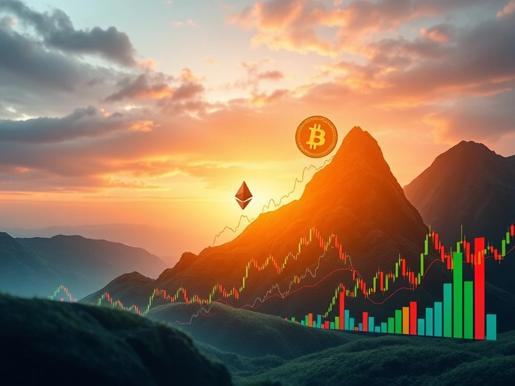 A visual representation of financial growth and digital asset integration, highlighting the strong performance of Crypto ETFs in the market.